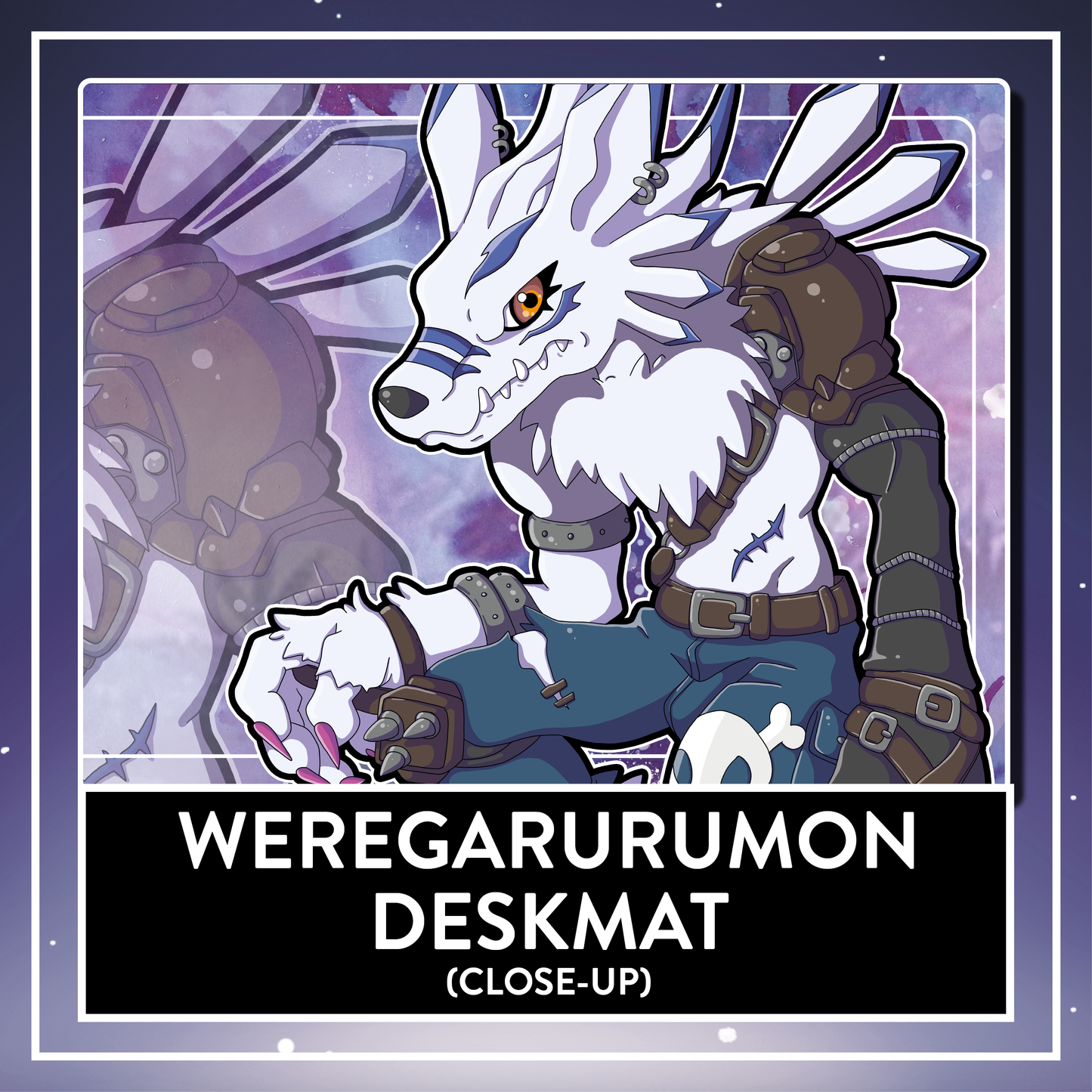 Digimon WereGarurumon Deskmat - BIG WereGarurumon Mousepad 90x40cm