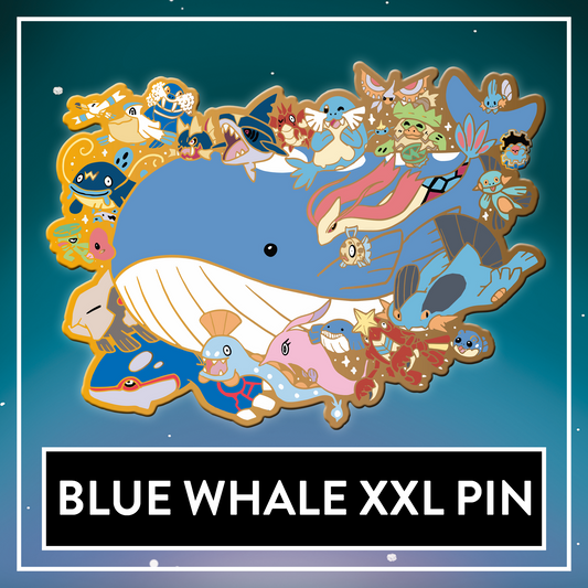#0321 XXL Blue Whale BIG Hard Enamel Pin