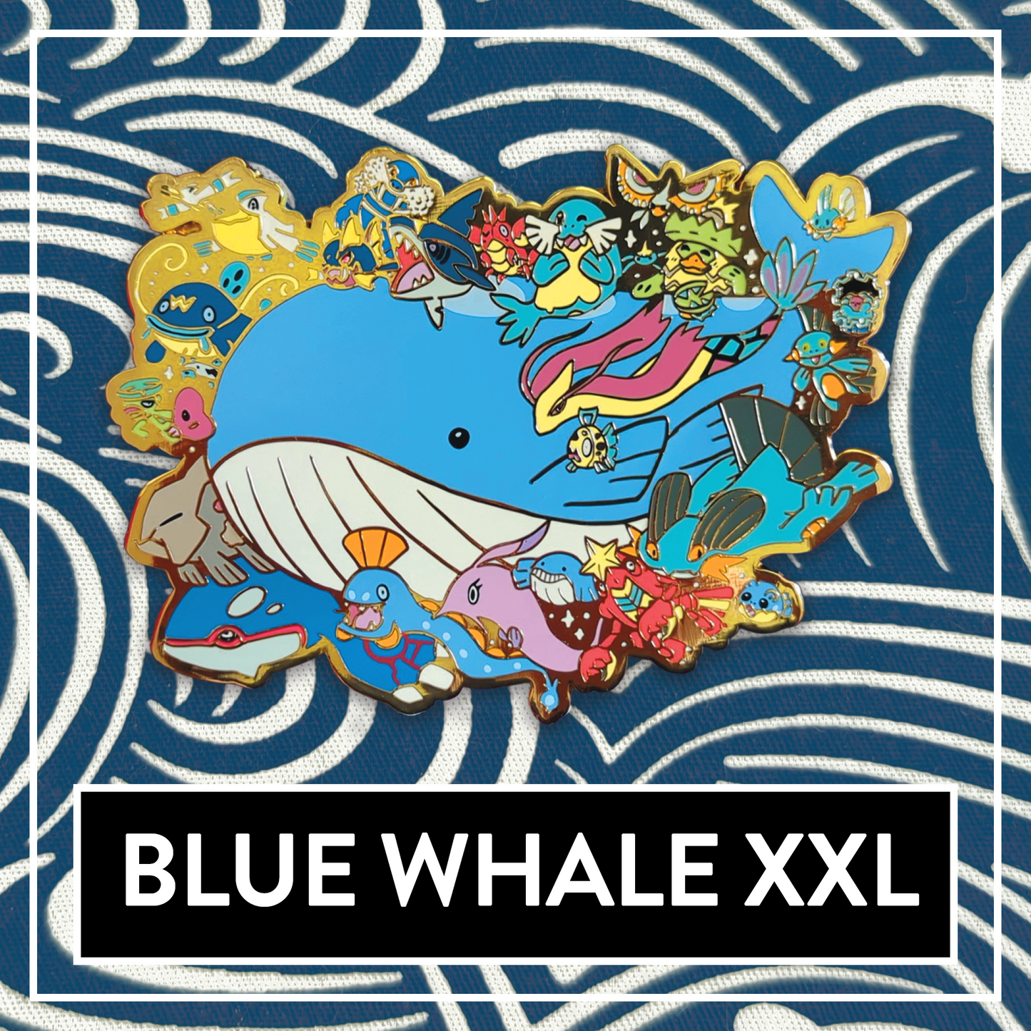 #0321 XXL Blue Whale BIG Hard Enamel Pin