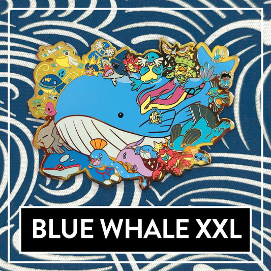 #0321 XXL Blue Whale BIG Hard Enamel Pin