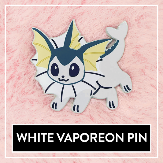 White Vaporeon Enamel Pin - Myuna's Eeveelution Series