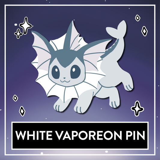 White Vaporeon Enamel Pin - Myuna's Eeveelution Series