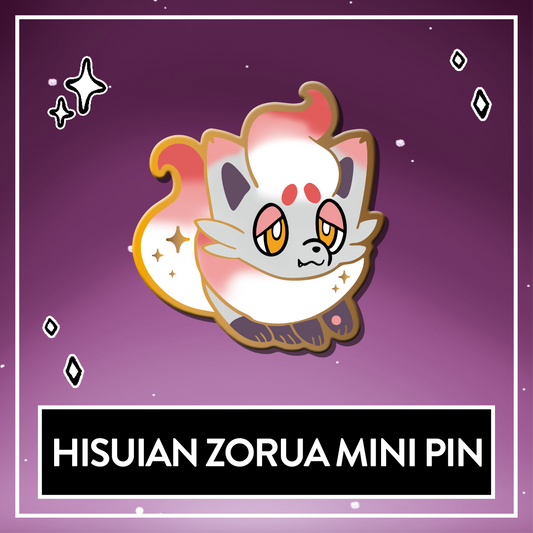 Hisuian Zorua Mini Hard Enamel Pin - June 2025 Patreon PinClub Fanart Pin