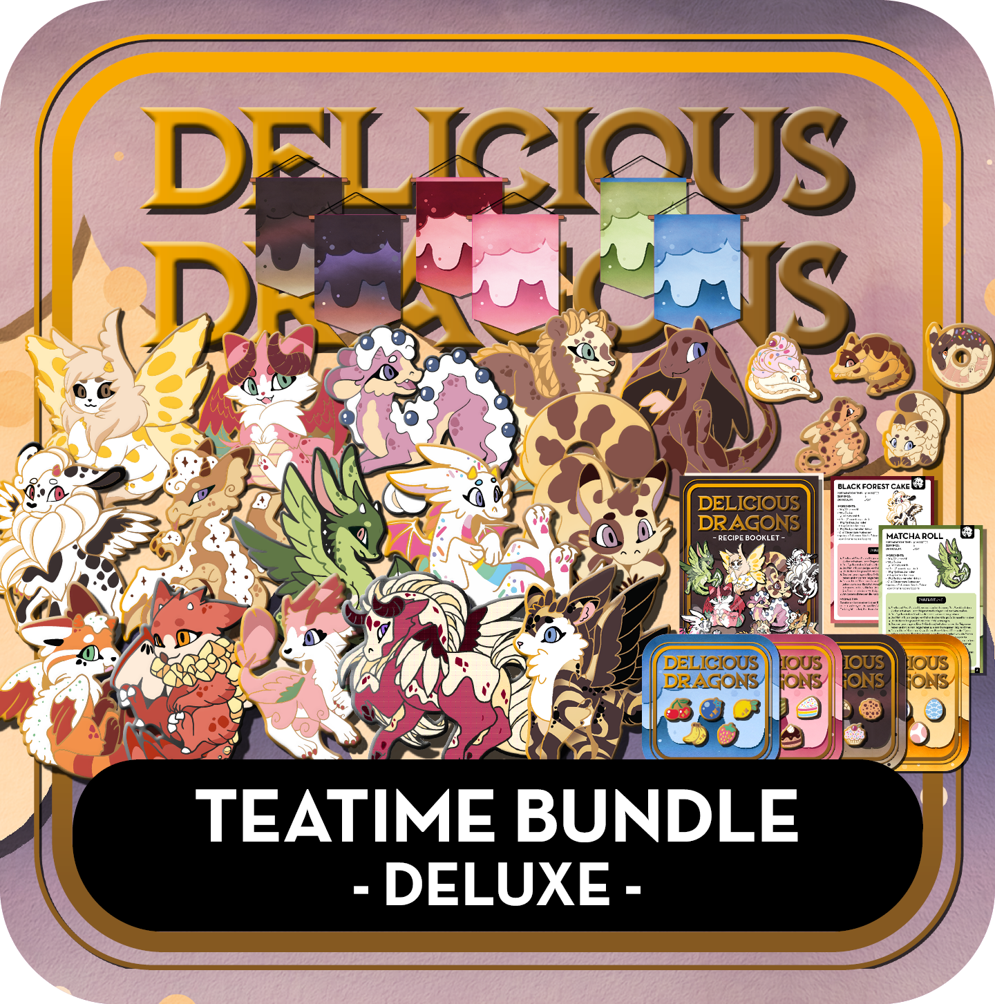 PREORDER Teatime Bundle - Delicious Dragons - Cute Original Art Cookbook