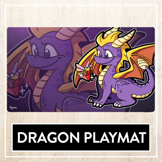 Purple Dragon Playmat - vibrant Retro Gaming Play Mat/Mousepad 60x35cm