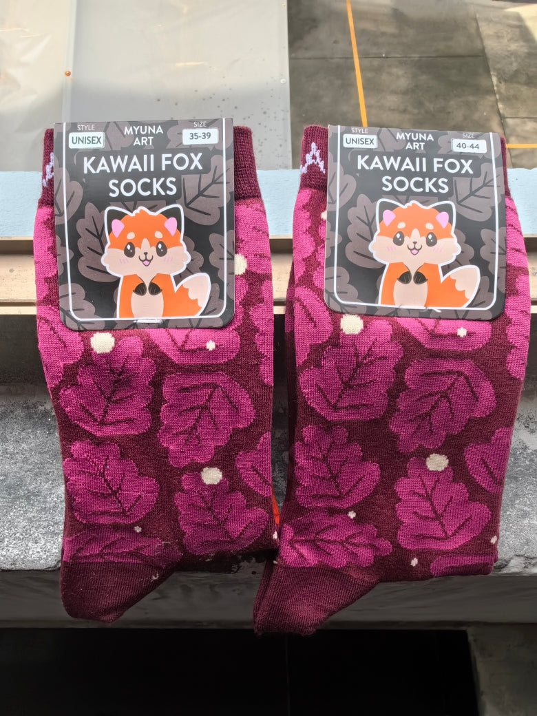 Kawaii Fox Socks - Autumn Fox Socks -