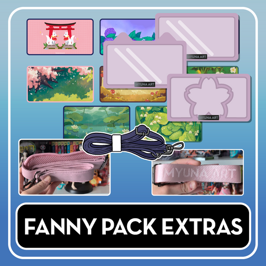 PREORDER Kawaii Kompanions Fanny Pack Extras (Front Designs, Plain & Designer Inserts, Straps)