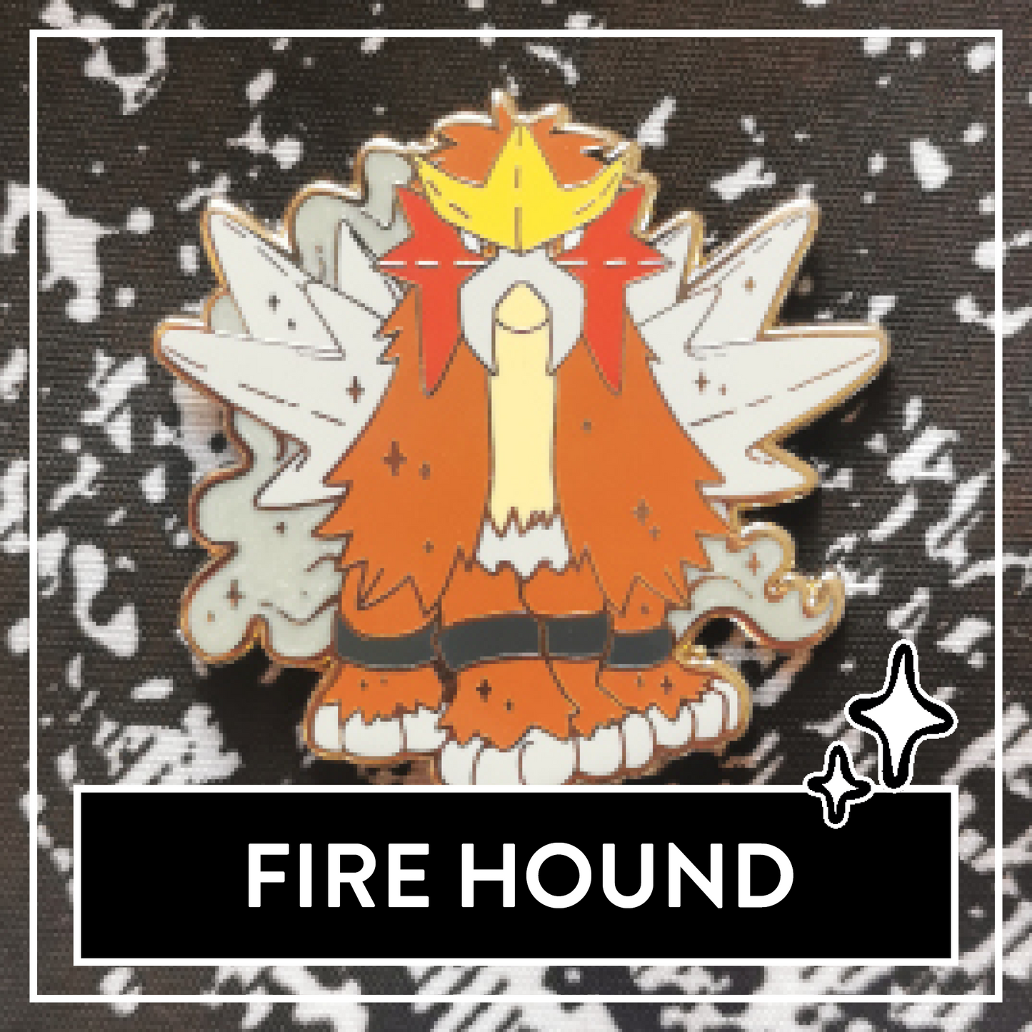 #0244 Fire Hound Pearlescent Hard Enamel Pin