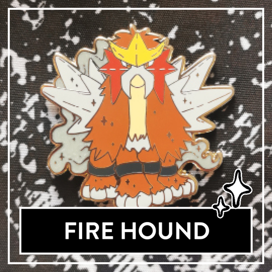 #0244 Fire Hound Pearlescent Hard Enamel Pin