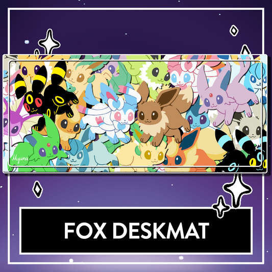 Elemental Foxes Deskmat - BIG Gaming Mousepad, Computer & Desktop Mat, 90x40cm