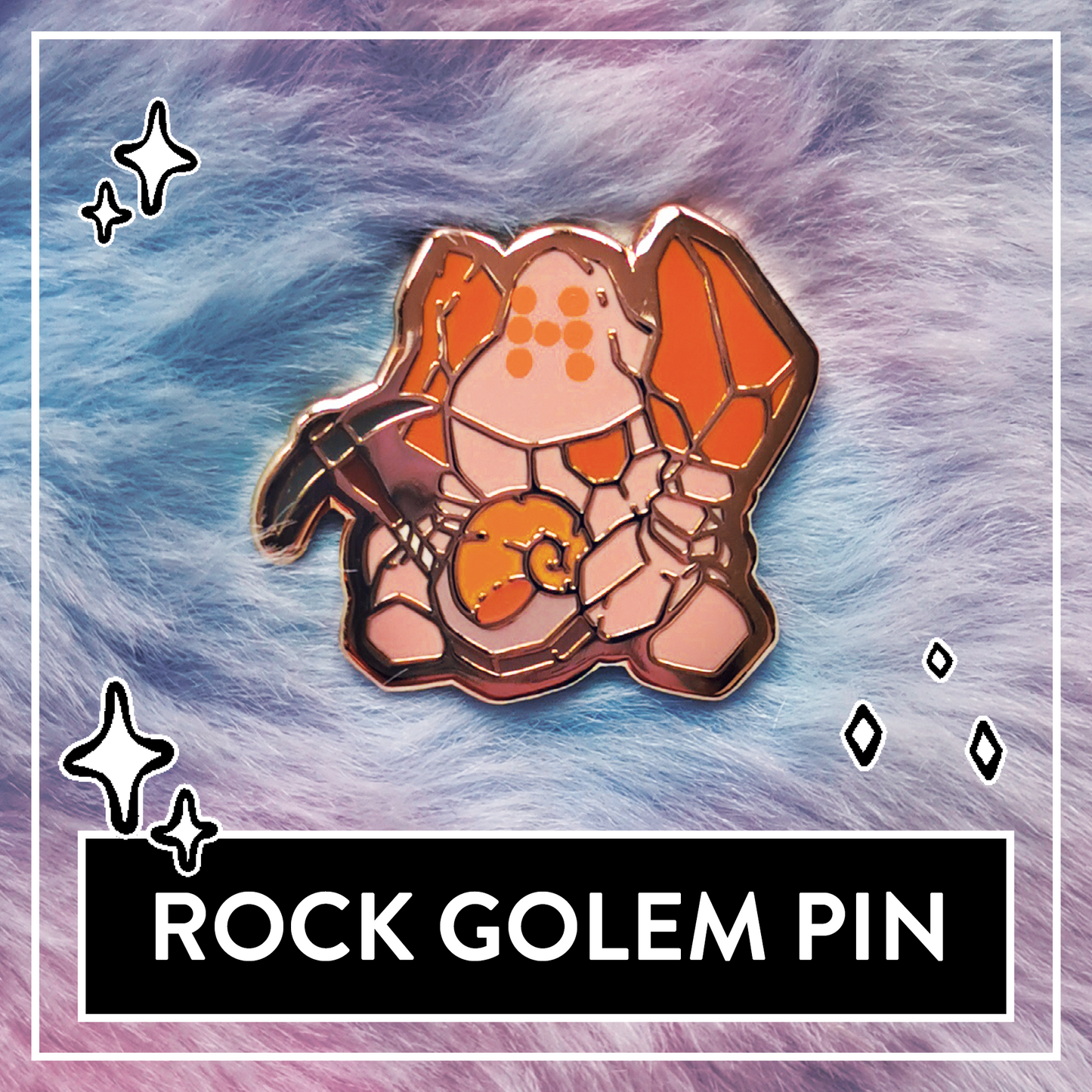 #0377 Rock Golem Mini Hard Enamel Pin