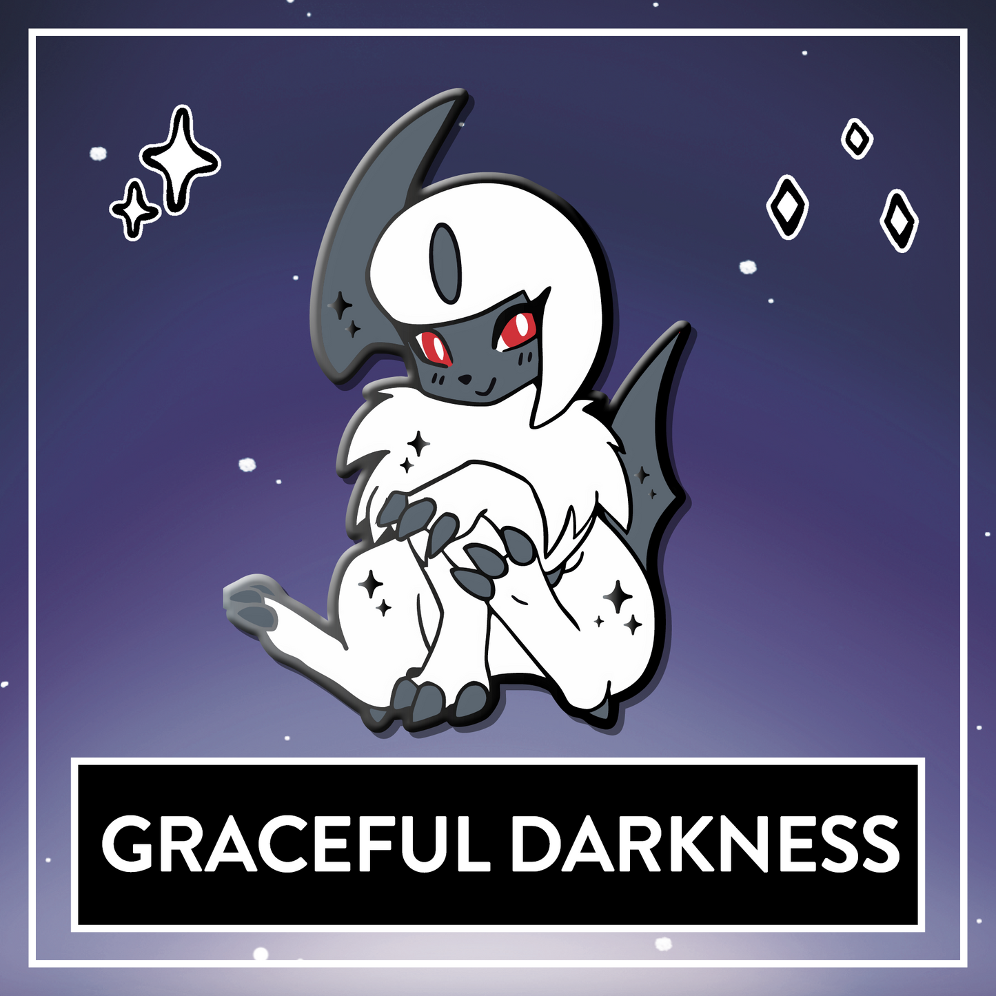#0359 Graceful Darkness Enamel Pin - September 2025 Patreon PinClub Pin