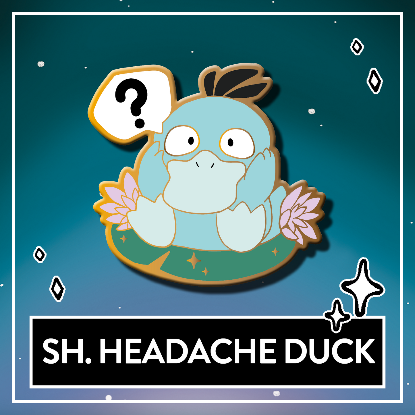 #0054 Shiny Headache Duck Hard Enamel Pin