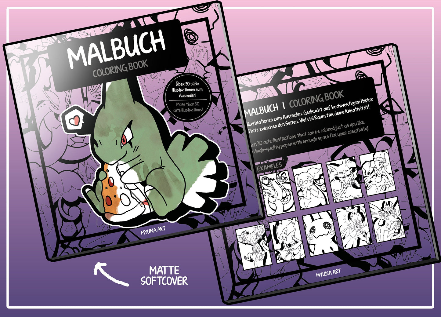 Cute Coloring Book with more than 30 artworks for children and adults