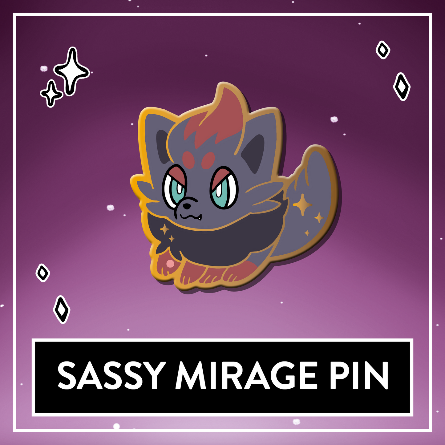 #0570 Sassy Mirage Mini Hard Enamel Pin - June 2025 Patreon PinClub Pin
