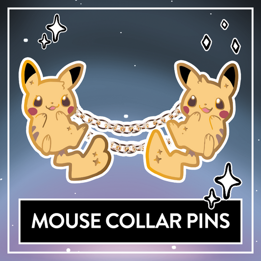 #0025 Mouse Couple Collar Pin Set