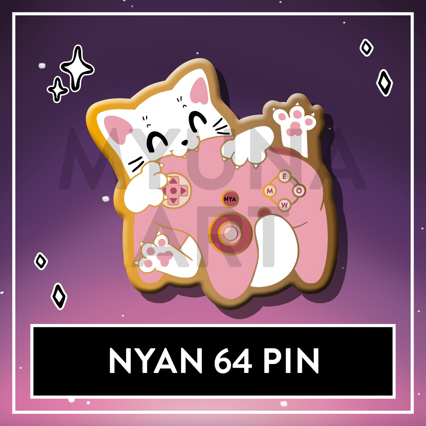 Paws'n'Pixels Nyan 64 enamel pin