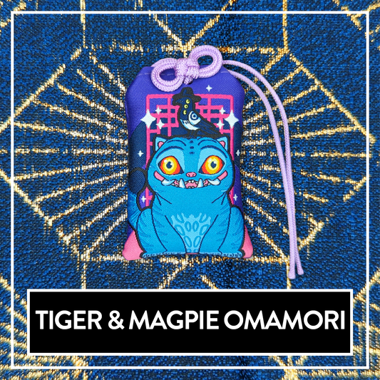 Tiger & Magpie double-sided woven Omamori - KPop Animal Demon