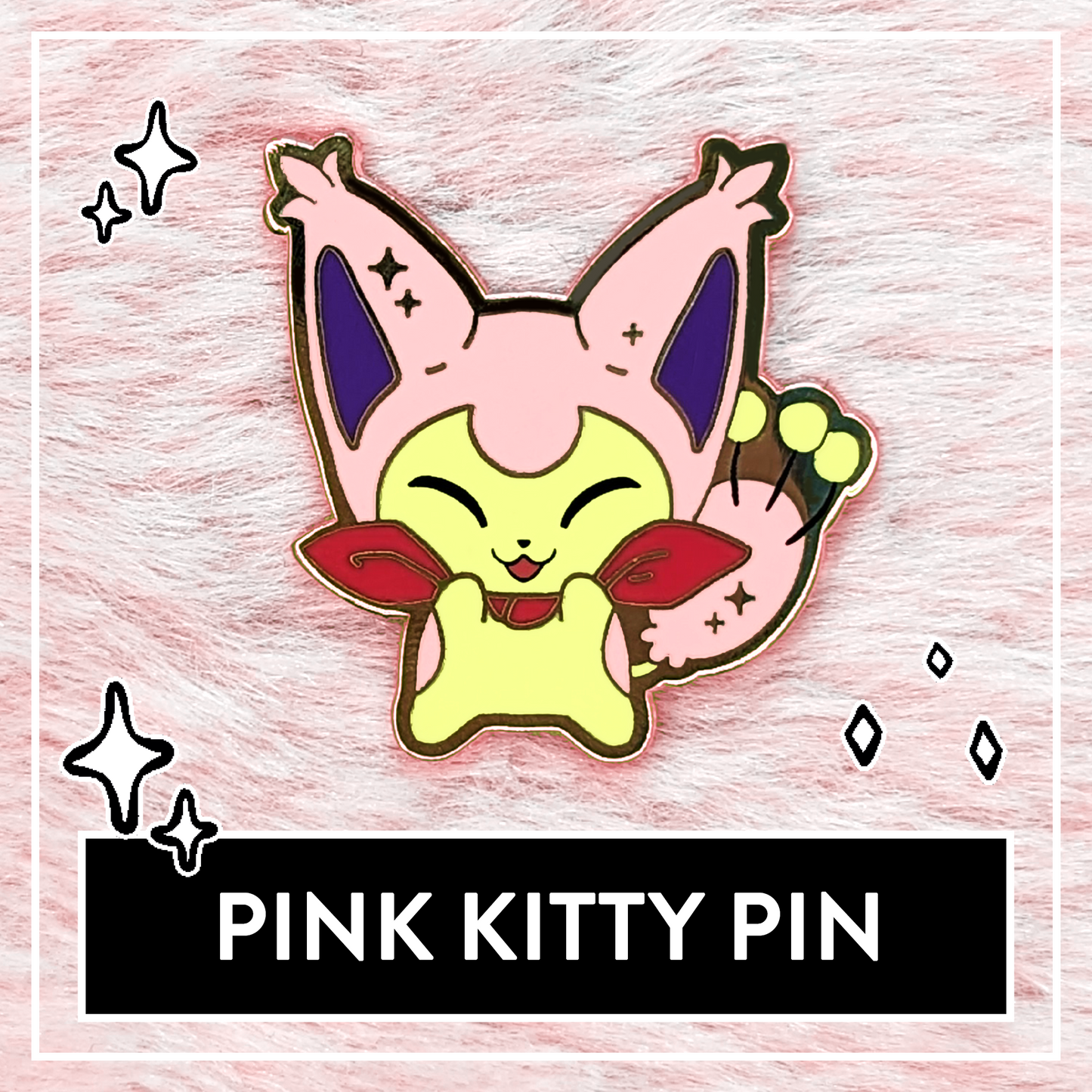 #0300 Pink Kitty Mini Hard Enamel Pin