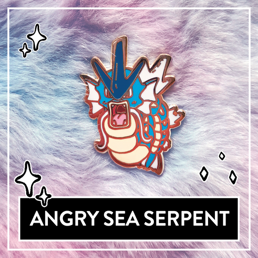 #0130 Angry Sea Serpent Mini Pin