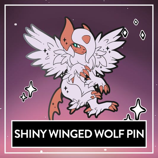#0359 Shiny Winged Wolf Hard Enamel Pin