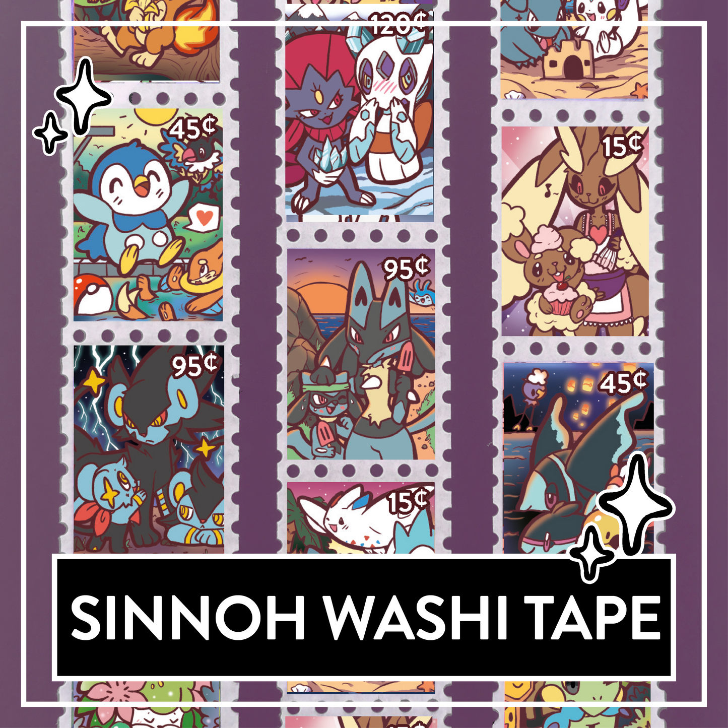 Stamp Washi Tape "Greetings from Sinnoh"