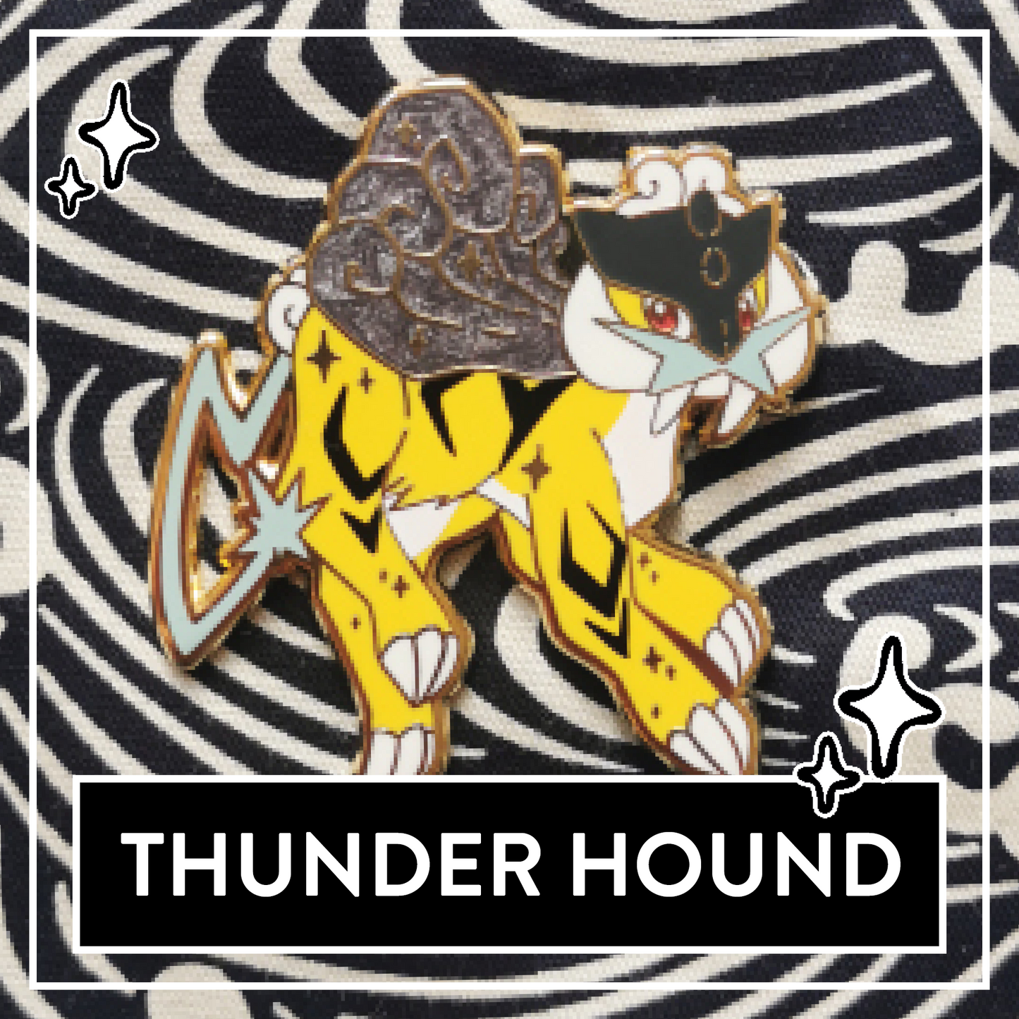 #0243 Thunder Hound Pearlescent Hard Enamel Pin