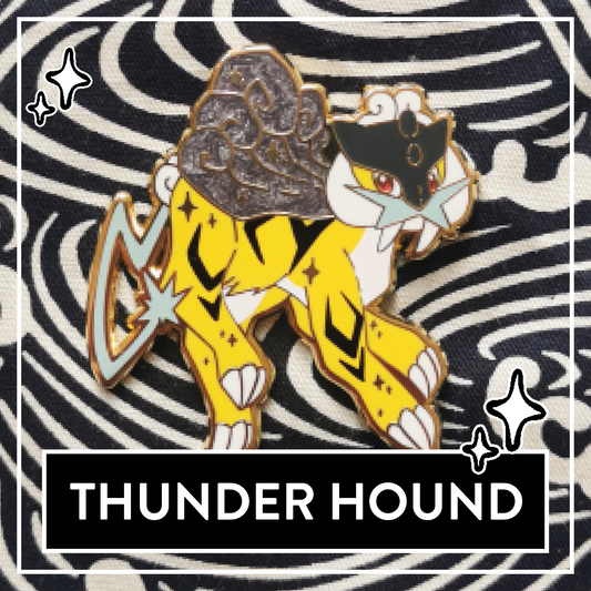 #0243 Thunder Hound Pearlescent Hard Enamel Pin