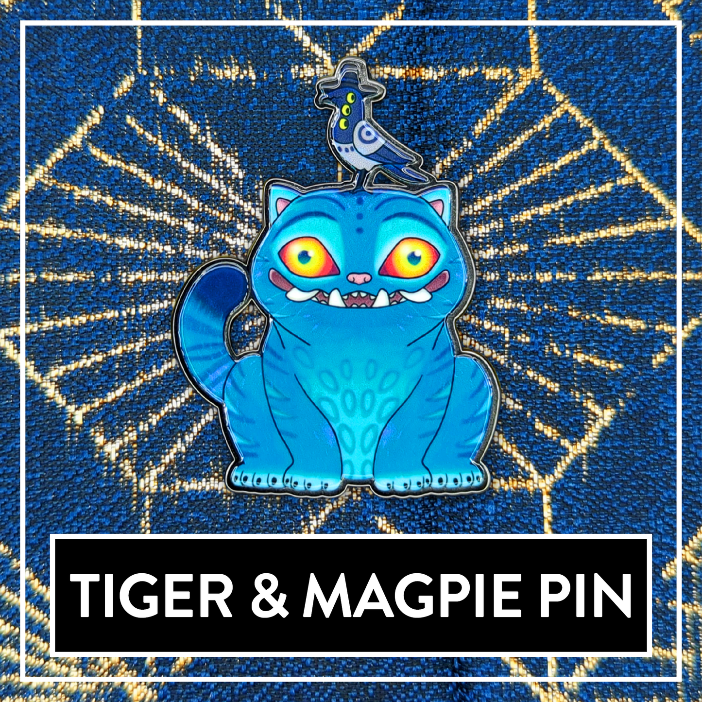Tiger & Magpie Enamel Pin - KPop Animal Demon Pins
