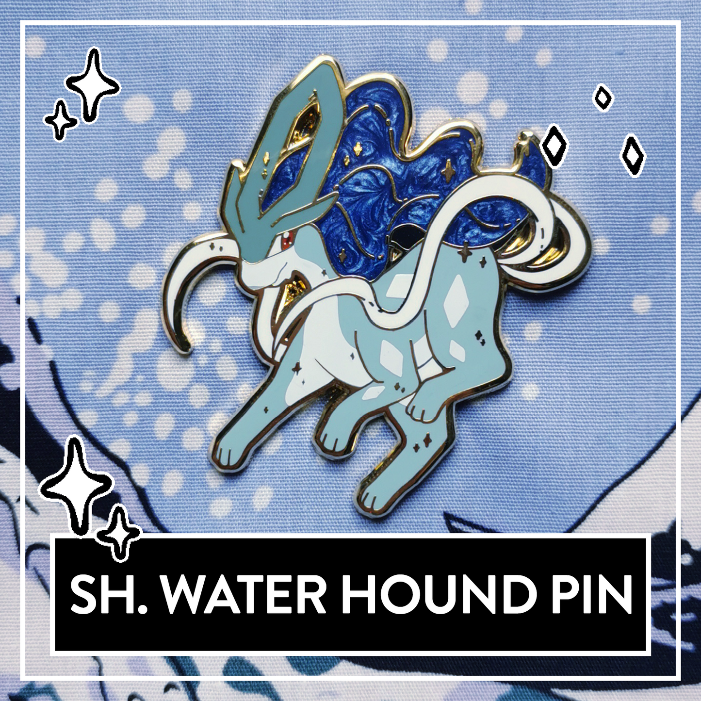 #0245 Shiny Water Hound Hard Enamel Pin