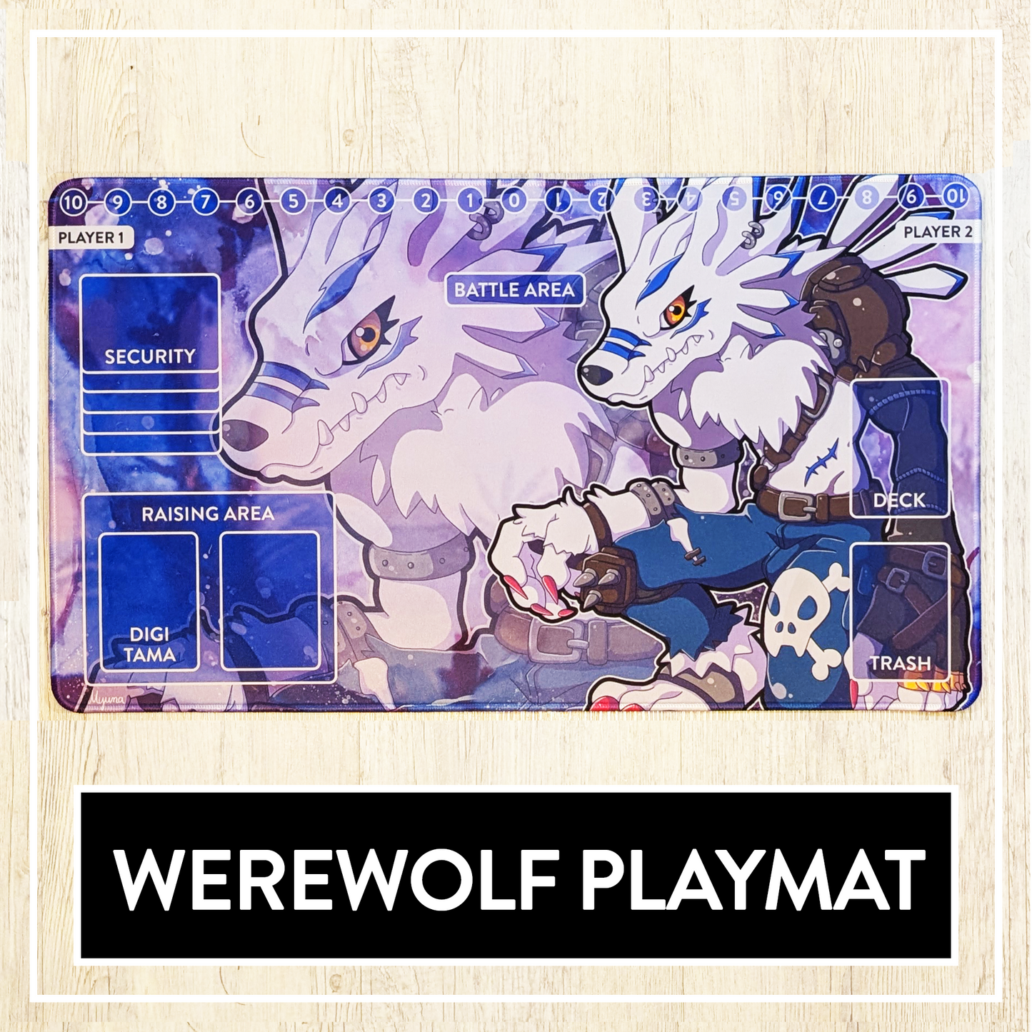 Werewolf Playmat - vibrant Gaming Play Mat/Mousepad 60x35cm
