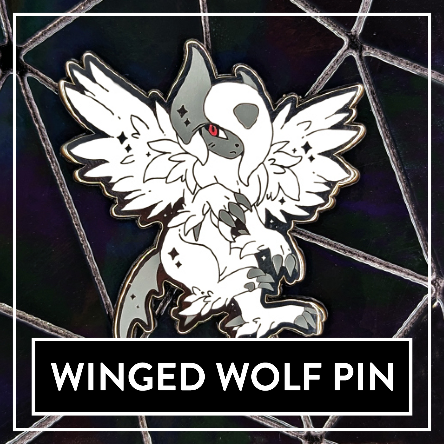 #0359 Mega Winged Wolf Hard Enamel Pin
