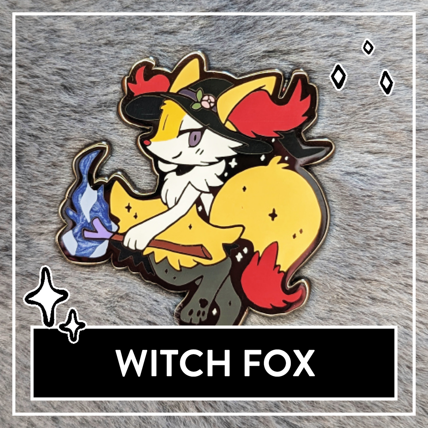 #0654 Witch Fox Hard Enamel Pin