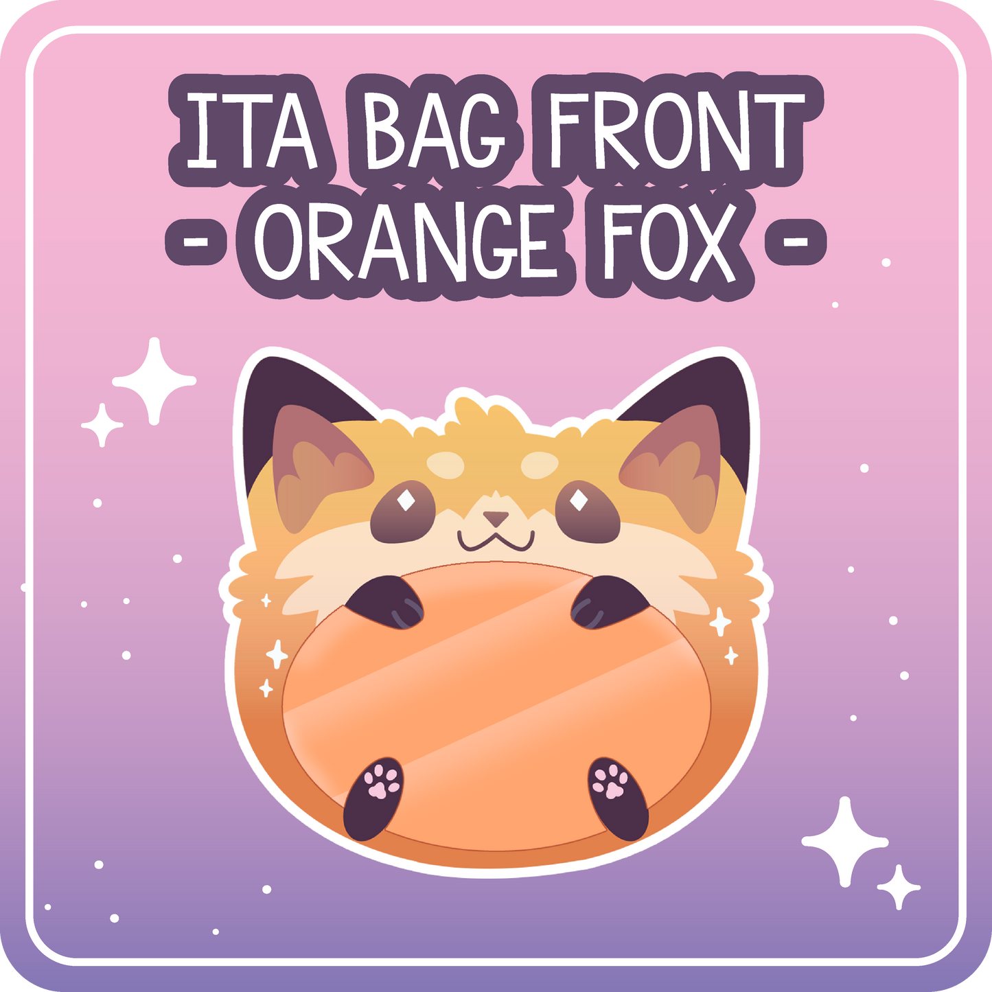 !! PREORDER !! Kawaii Kompanions Ita Bag Exchangable Front Designs Fox - 4 different colors -