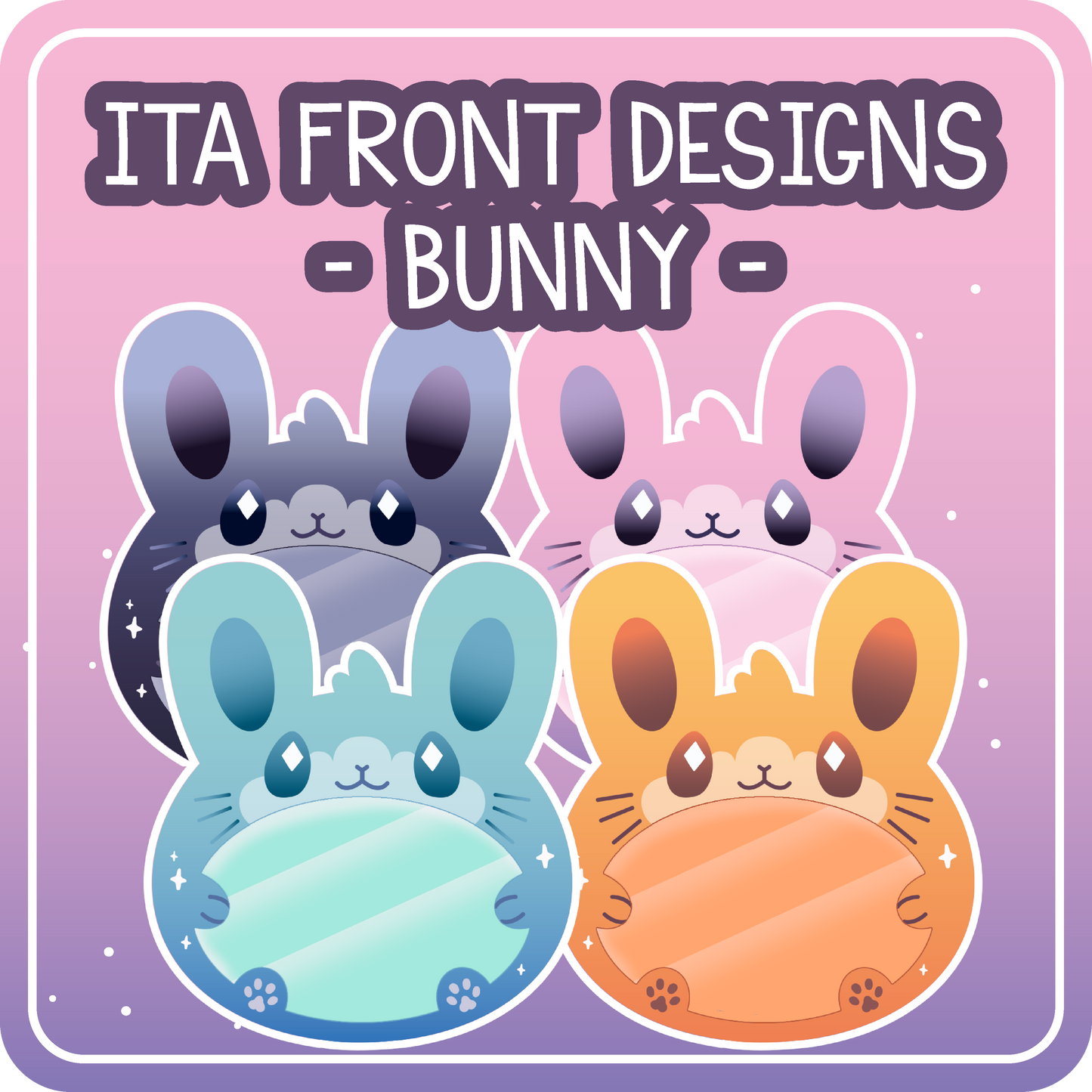 Kawaii Kompanions Ita Bag Exchangable Front Designs Bunny - 4 different colors -