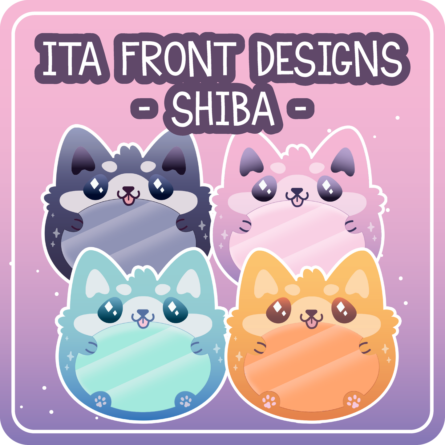 Kawaii Kompanions Ita Bag Exchangable Front Designs Shiba - 4 different colors -