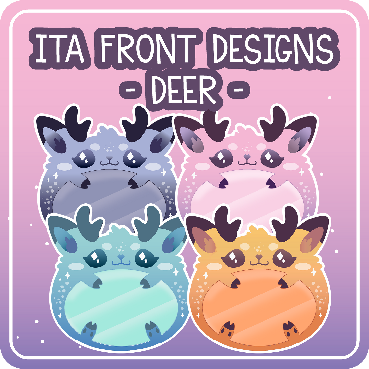 Kawaii Kompanions Ita Bag Exchangable Front Designs Deer - 4 different colors -