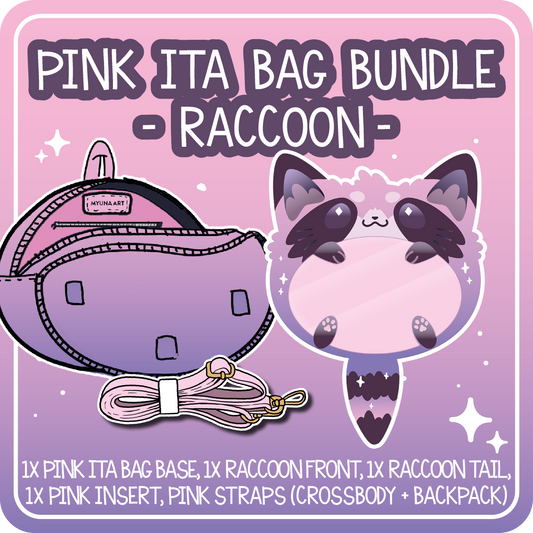 Kawaii Kompanions Ita Bag Bundle Pink Raccoon