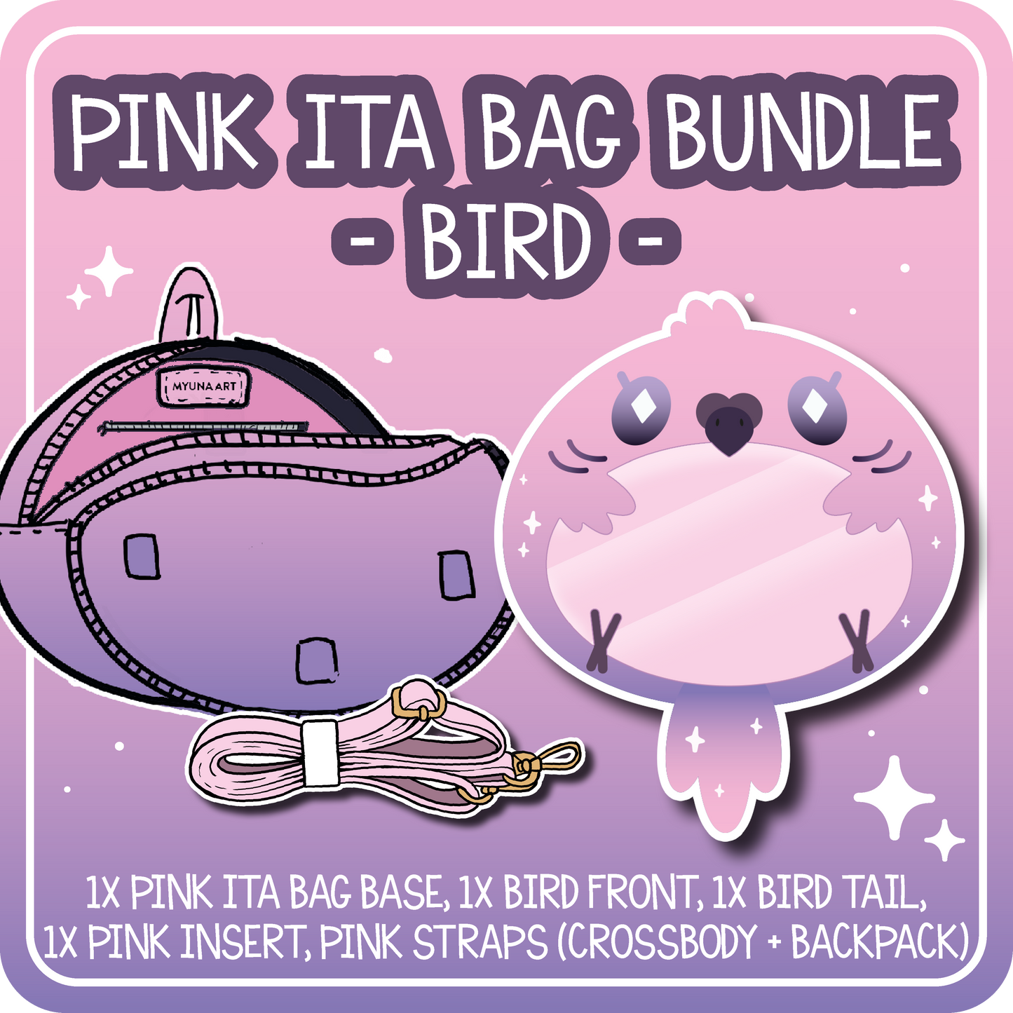 Kawaii Kompanions Ita Bag Bundle Pink Bird