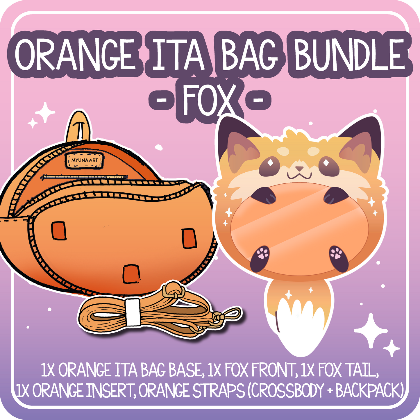 Kawaii Kompanions Ita Bag Bundle Orange Fox