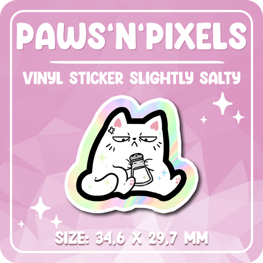 Paws'n'Pixels Slightly Salty Holo Vinyl Sticker