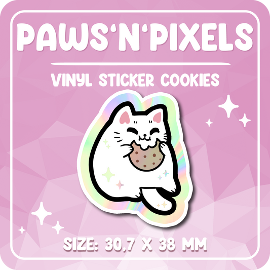 Paws'n'Pixels Accept all Cookies Holo Vinyl Sticker