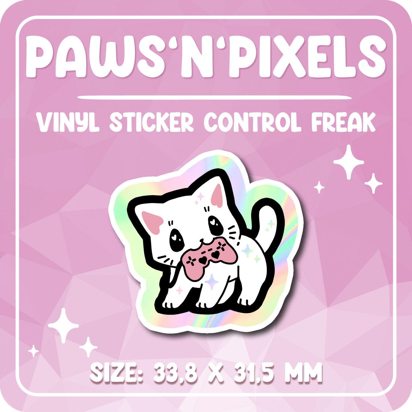Paws'n'Pixels Control Freak Holo Vinyl Sticker