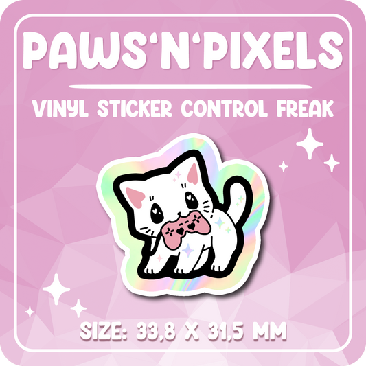 Paws'n'Pixels Control Freak Holo Vinyl Sticker