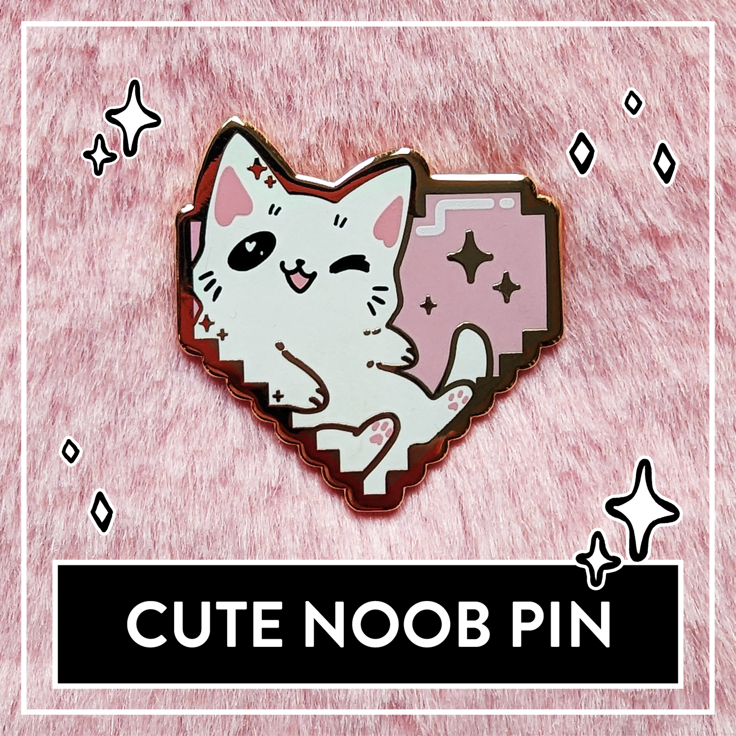 Paws'n'Pixels Cute Noob enamel pin