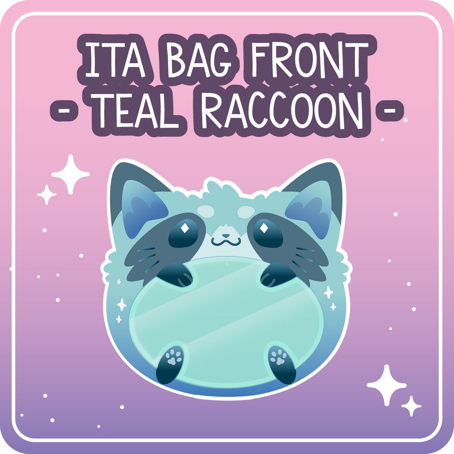 Kawaii Kompanions Ita Bag Exchangable Front Designs Raccoon - 4 different colors -