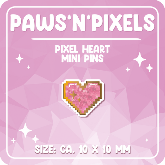 Paws'n'Pixels Mini Heart GLITTER enamel pin