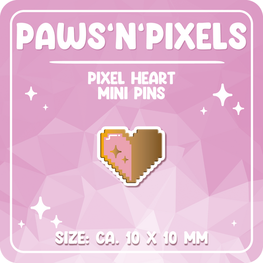 Paws'n'Pixels Mini Half Heart enamel pin