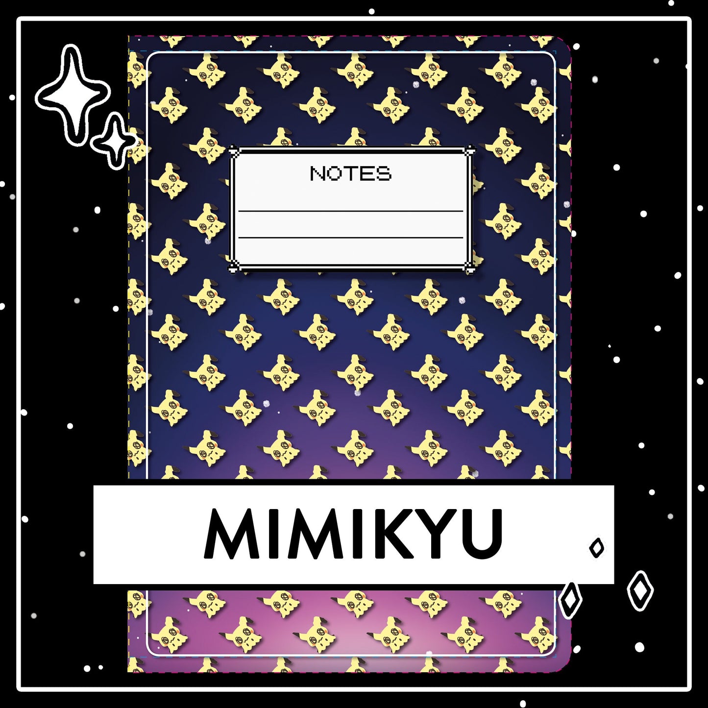 Pokemon Halloween Notebooks - Gengar Mimikyu Litwick Pumpkaboo Design, Pokémon pattern, cute Halloween stationary, School Supply