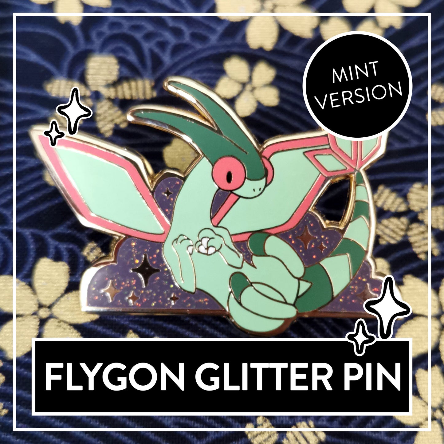 Flygon Pin – Hard Enamel Glitter Pin